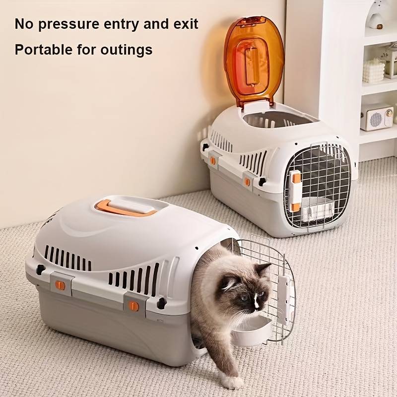 1pc Maomao Yellow Airplane Box Add Hanging Bowl Add Partition Pet Bag