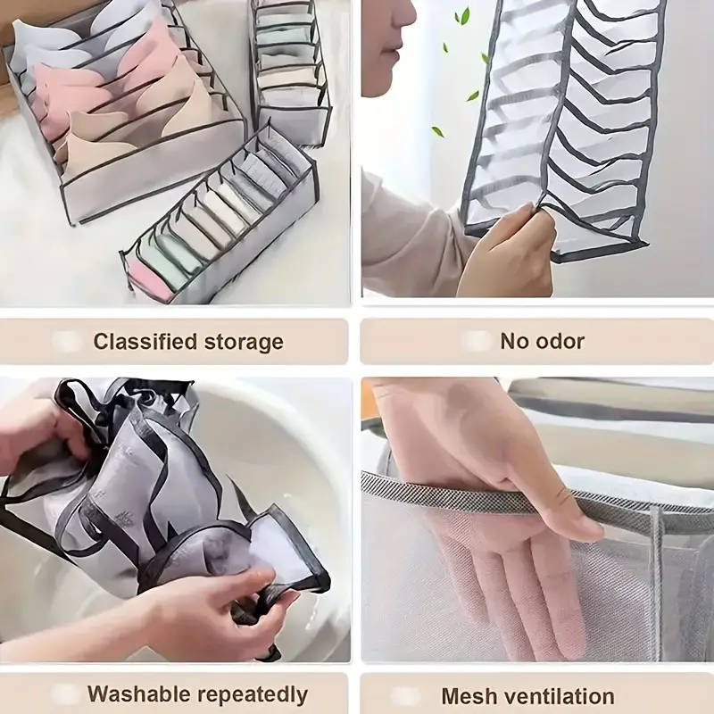 Set of Three Non-Woven Fabric Storage Boxes