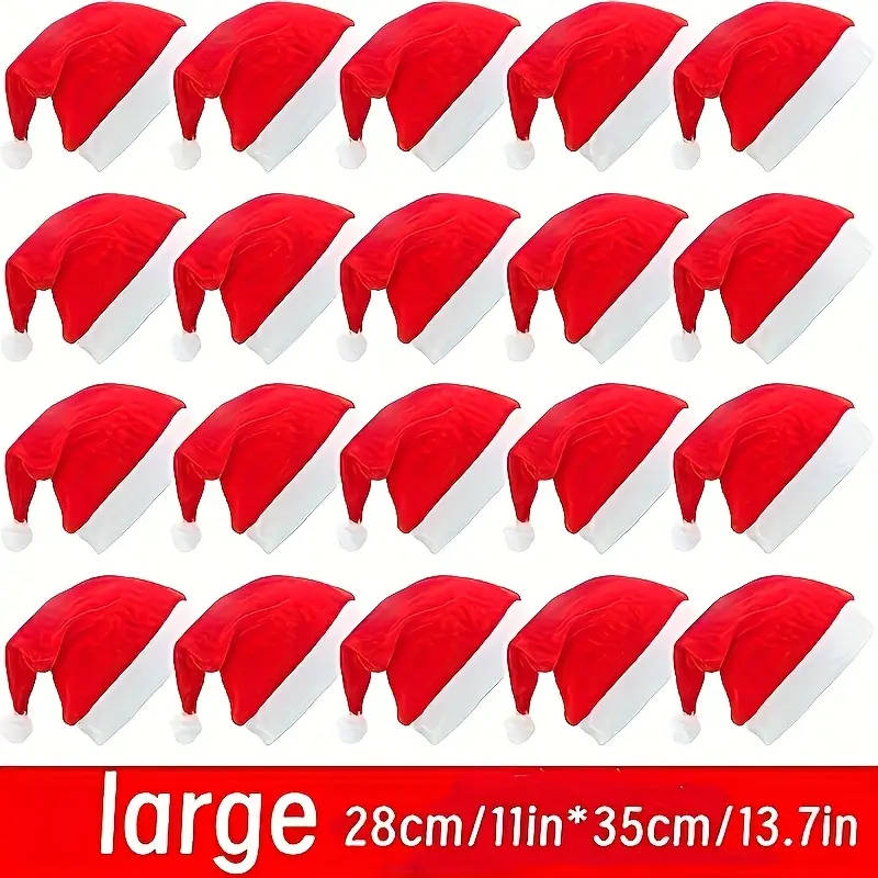 20 Christmas Hats Set 28cm
