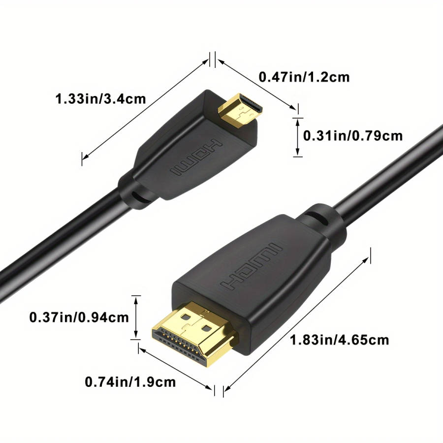 1pc 100cm High-Speed HDTV Cable 2.0/1.4 Gold-Plated Male to Micro 18Gbps Supports 4K 60Hz HDR 3D Up