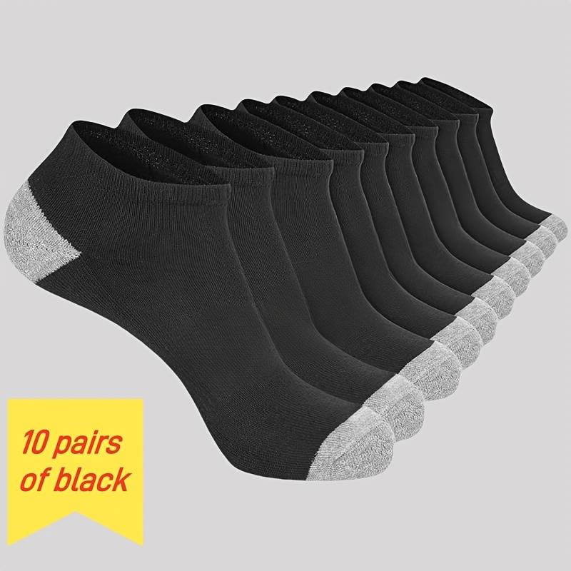 10 Pairs Black One Size High Elastic Socks