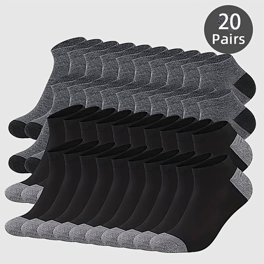20 Pairs Gray One Size High Elastic Socks