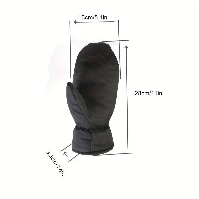1 Pair Black Warm Gloves
