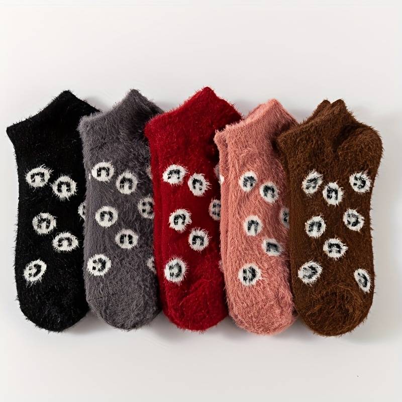 Sock 5 Pairs In Brown Color  One Size