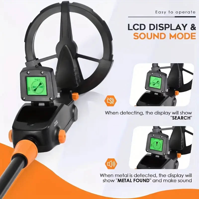 Adjustable Sensitivity Metal Detector with LCD Display