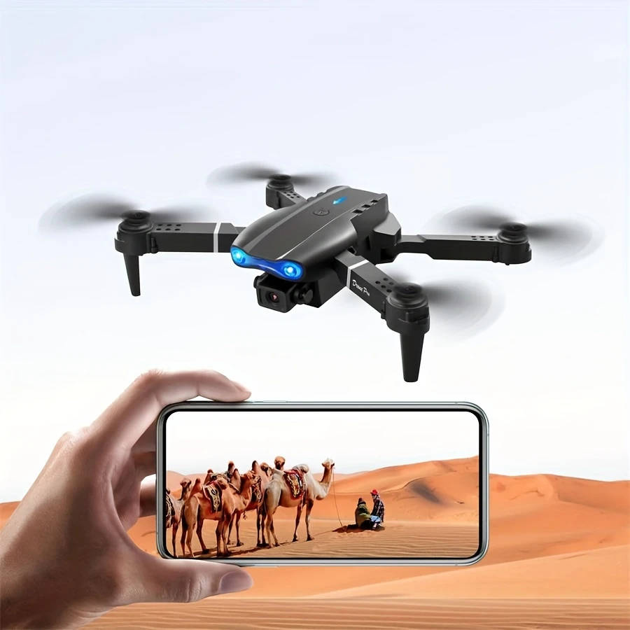 1pc E99 Foldable Drone with 1080P Camera Beginner-Friendly RC Drone USB Rechargeable Wireless Enable