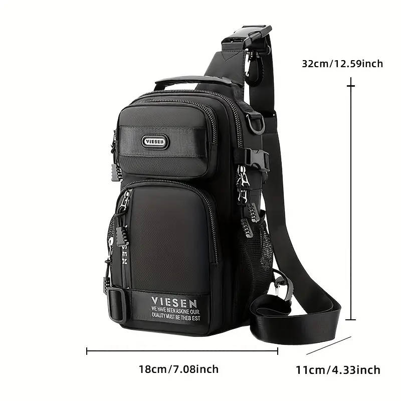 1pc Multi-Purpose Fashion Chest Bag Anti-Theft Trendy Sports Sling Backpack Lightweight Oxford Mater
