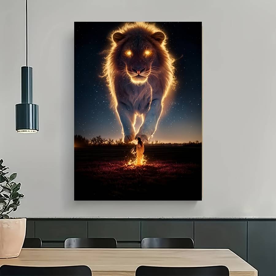 1000pcs Lion Jigsaw Puzzle Challenging DIY Brain Teaser with Vibrant Lion Starry
