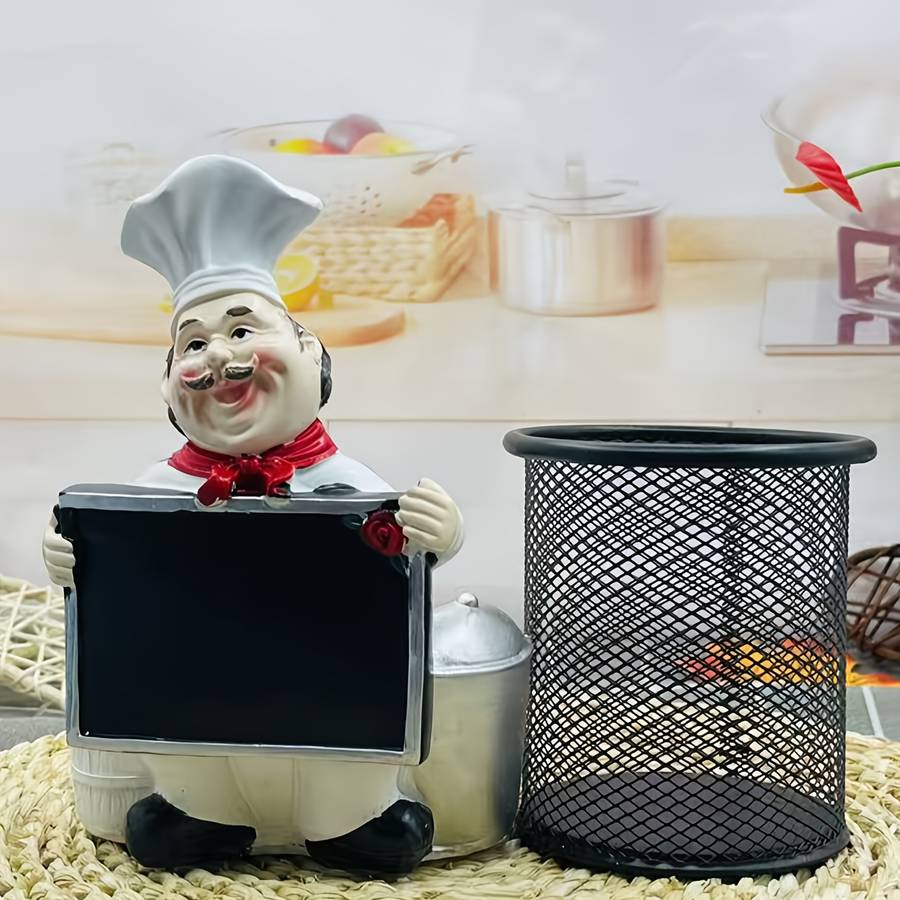 1pc Cartoon Chef with Spoon and Fork Stand Stainless Steel Polished Finish Ideal for Organi