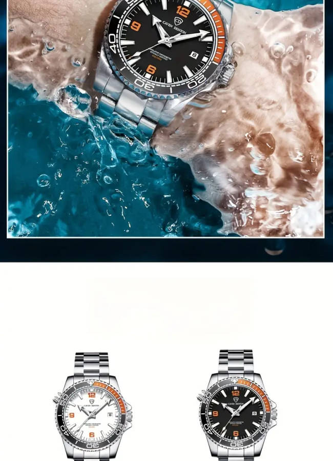 mens watch a   of business and sport with a date display and luminous hands   case back adds a   a great gift for christmas back to   or valentines day details 7