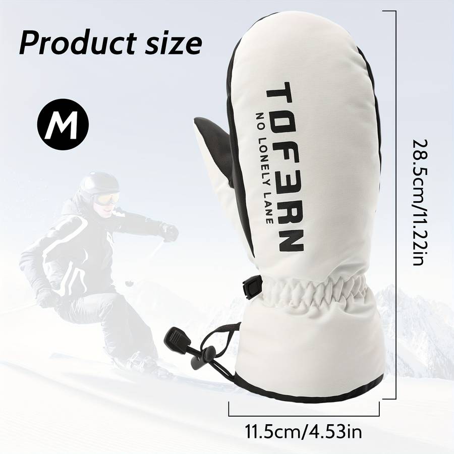 1 Pair White Size L Warm Gloves