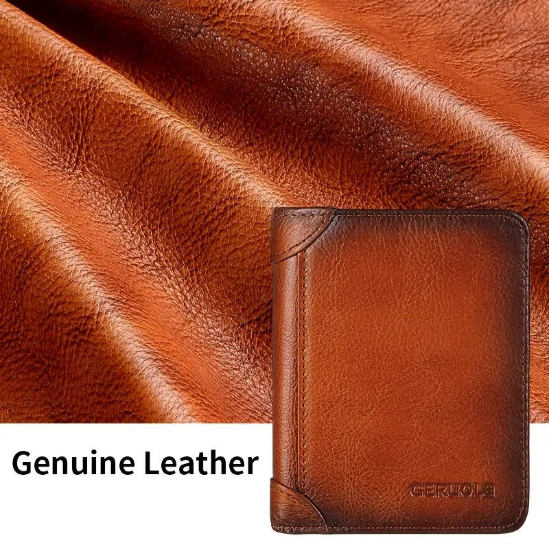 Men's Genuine Leather Wallet with RFID Blocking Protection