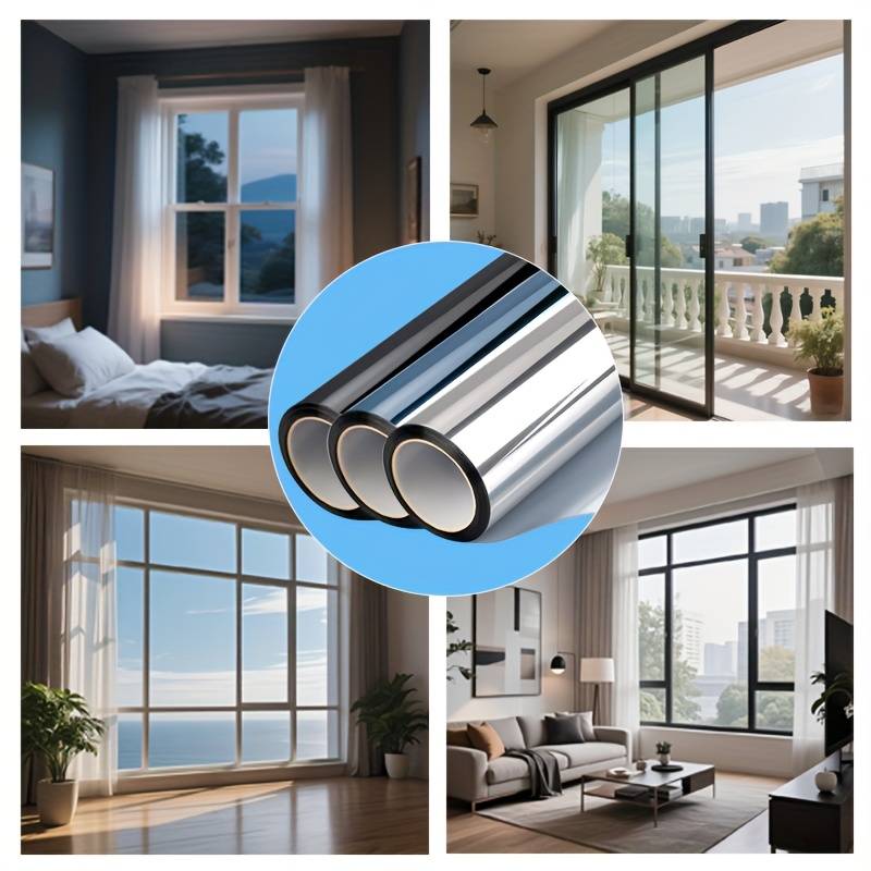 1pc Dark Blue Silver  Solar Film Size 60cmx3m Door Window Sticker