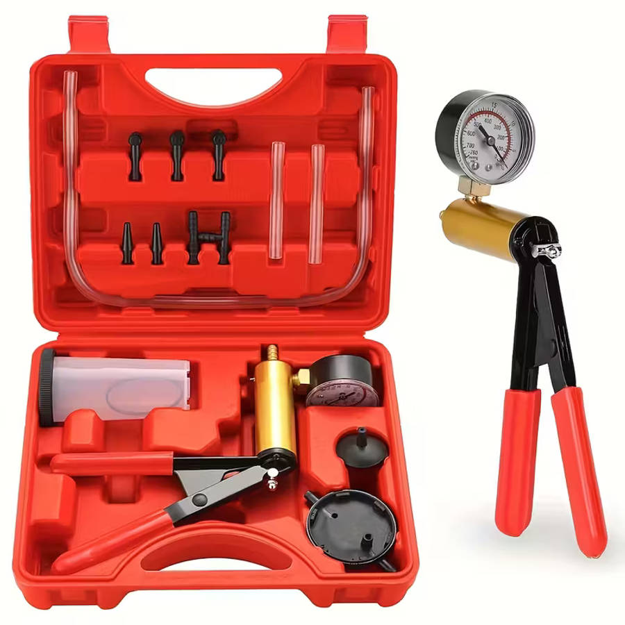 16pcs Brake Bleeder Kit Handheld Vacuum Pump Tester with Adapters for Automotive