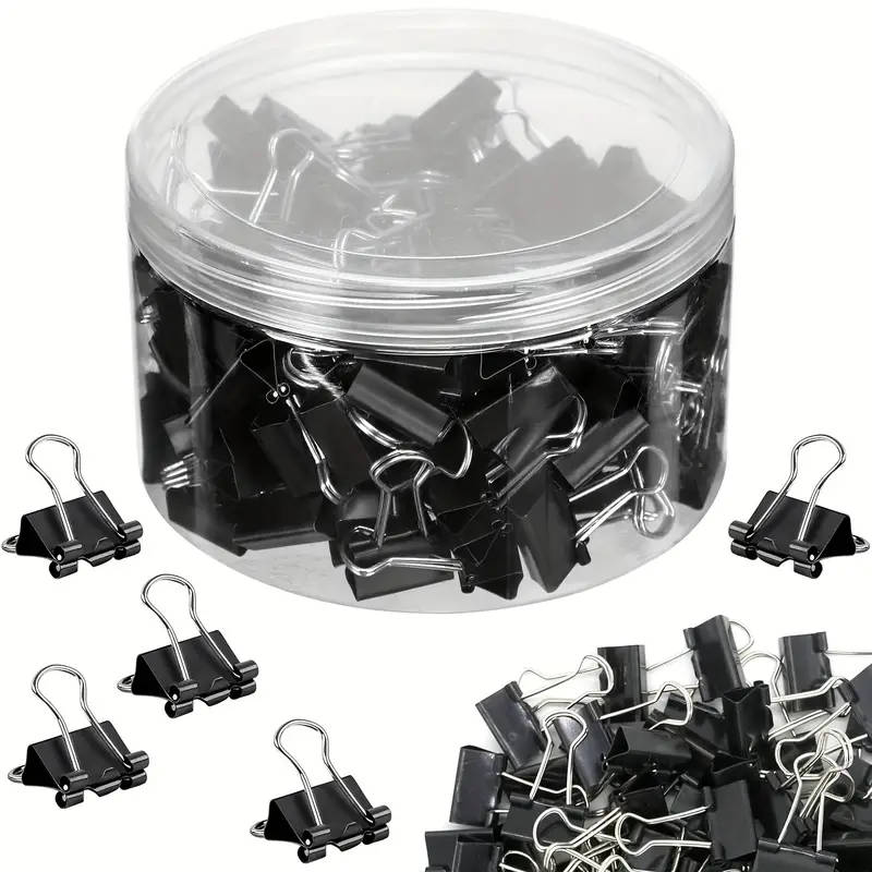 30pcs Durable Rust-Resistant Metal Binder Clips Small Paper Clamps for Office Classroom Teachers