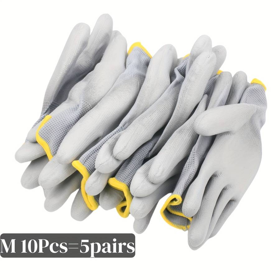 5 Pairs Size M Andpu Nylon Multi Purpose Work Gloves