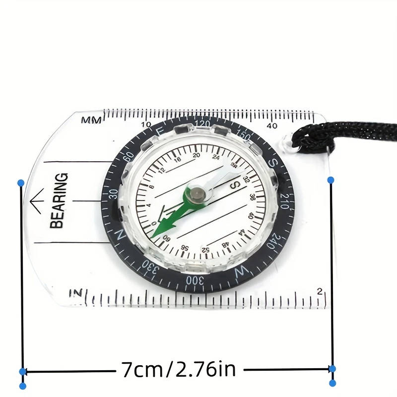 1pc Professional Multifunctional Compass with Scale Ruler Acrylic Material White Water Resistant Wit