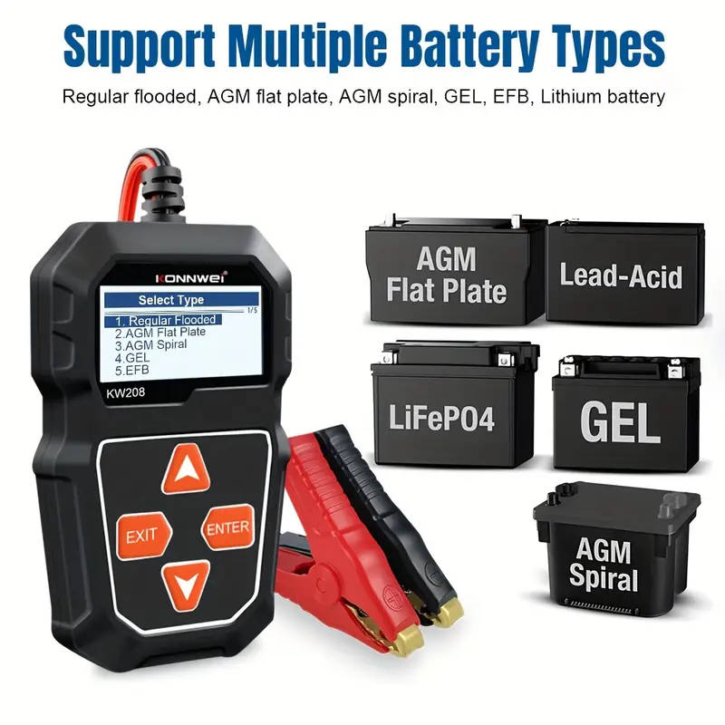 KONNWEI KW208 12V Car Battery Tester