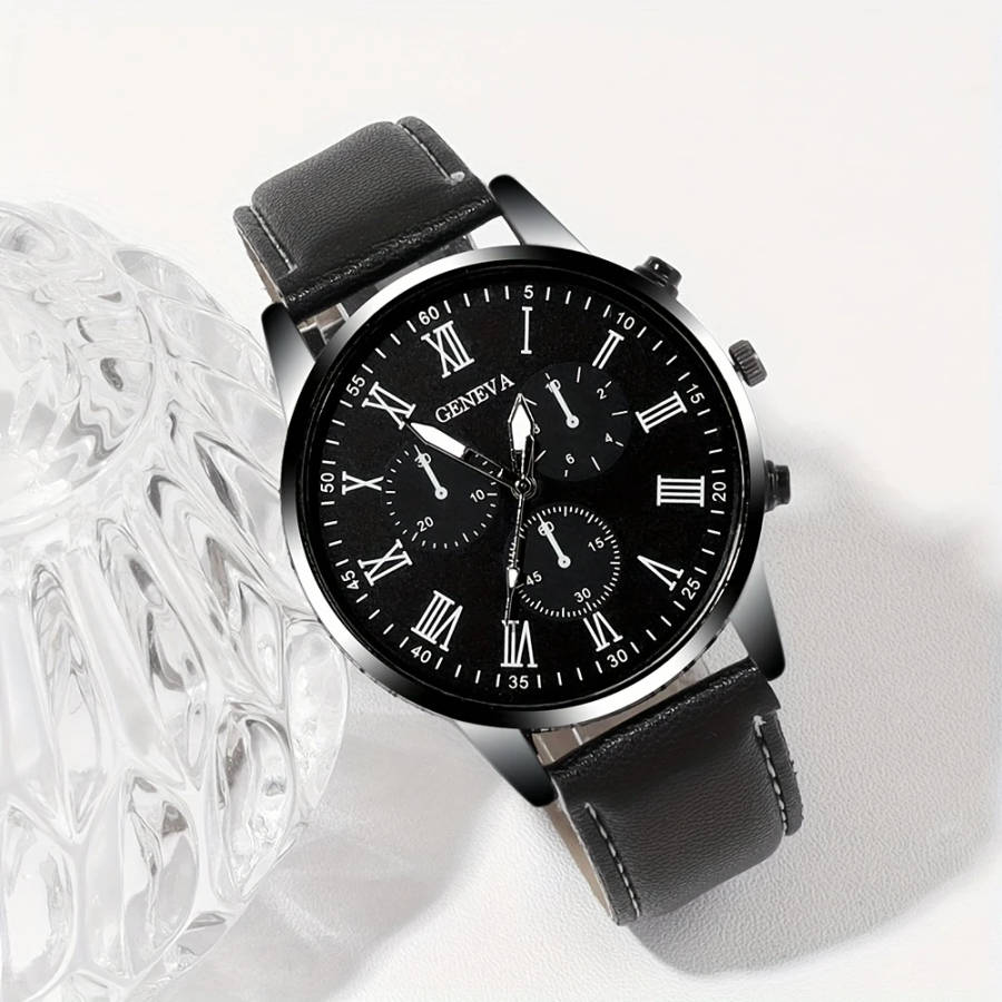 4pcs set Men and Women Couple Watch Casual Quartz Watch Bracelet Watch Set Color Sent Randomly