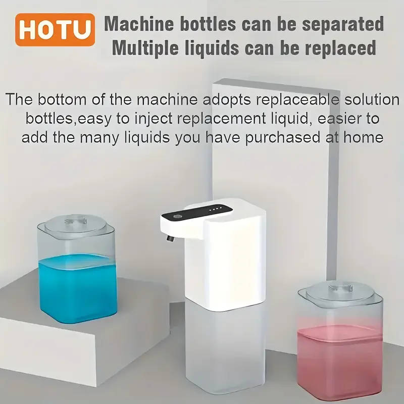 1pc Automatic Foam Hand Soap Dispenser Wall-Mounted No-Contact Infrared Sensor USB Rechargeable