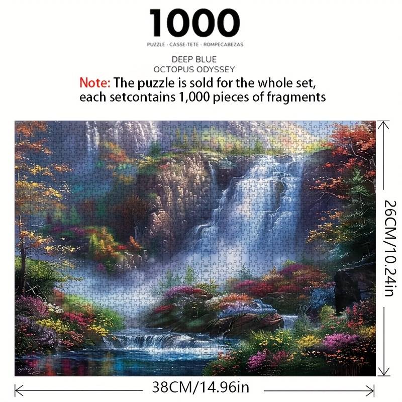 1000pcs Vibrant Waterfall Landscape Jigsaw Puzzle for Adults Durable Seamless Desig
