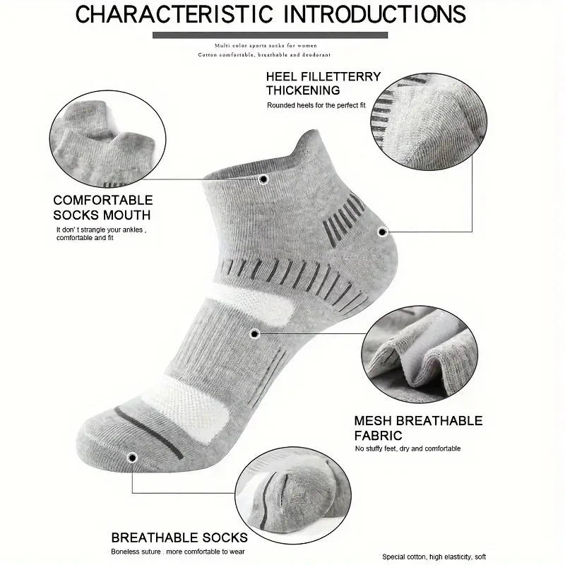 10 Pairs Of Unisex Athletic Socks