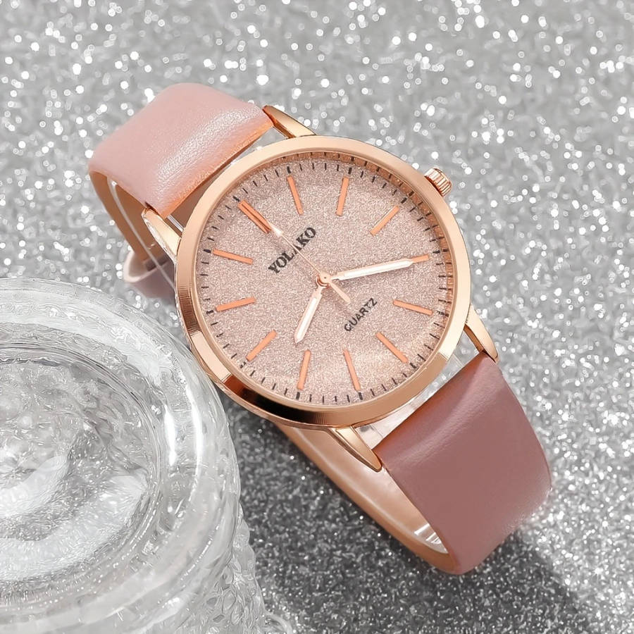 4pcs set New Ladies Elegant Fashion Quartz Watch Flower Bracelet Jewelry Suitable for Daily Street