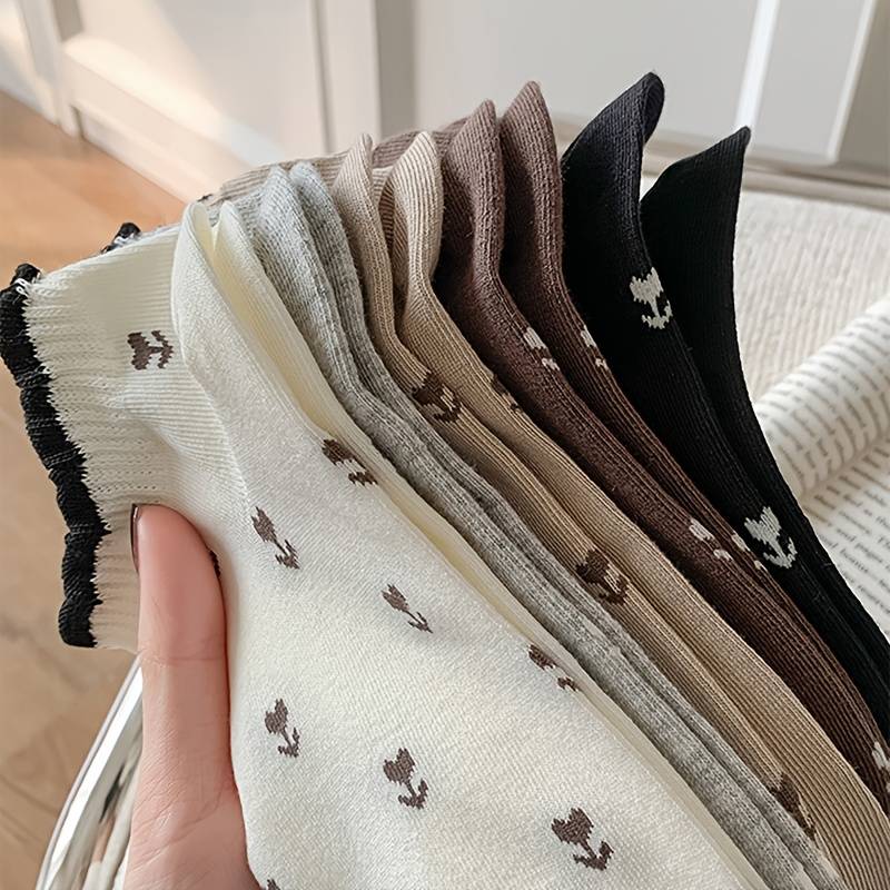5 Pairs Mixed Color One Size High Elastic Socks