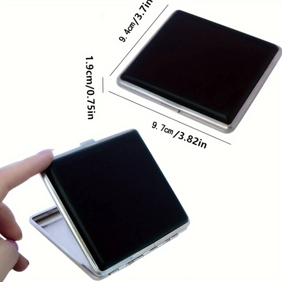 1pc Premium Faux Leather Alloy Cigarette Case Durable Metal Holder for Cigarettes and Cigars Ideal G