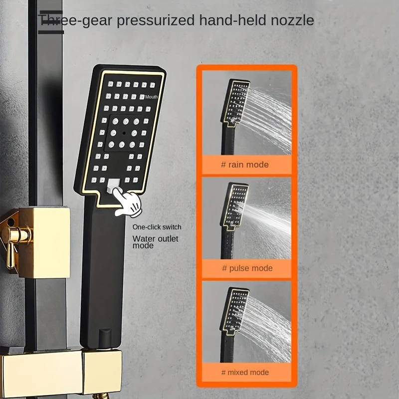 Luxury Black Gold Shower System