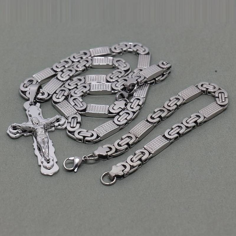 1 Piece Cross Add Necklace Add Bracelet Jesus Theme Pendant