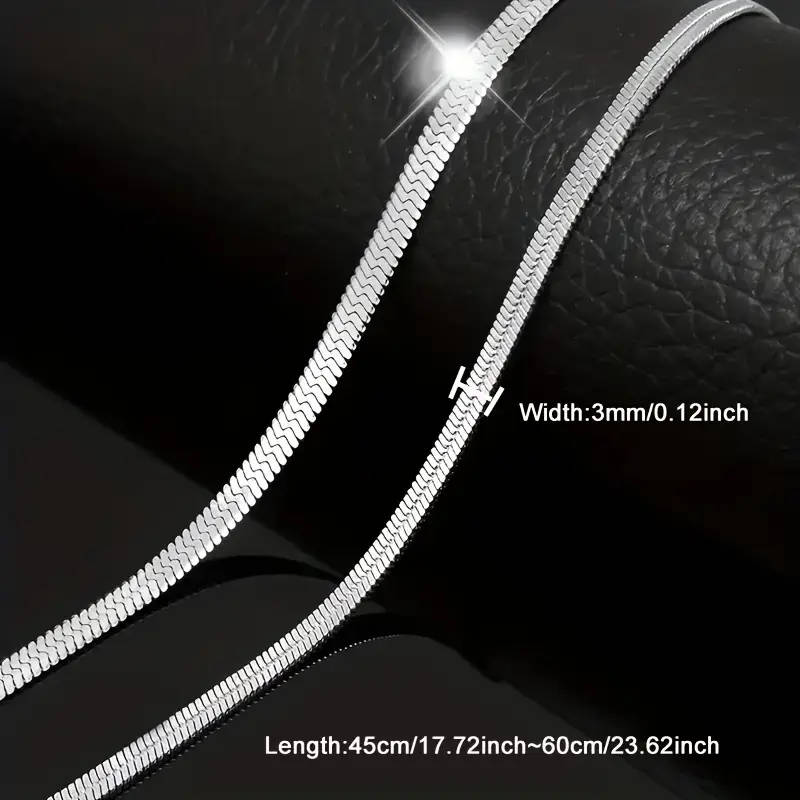 Stainless Steel Snake Chain Necklace 60CM