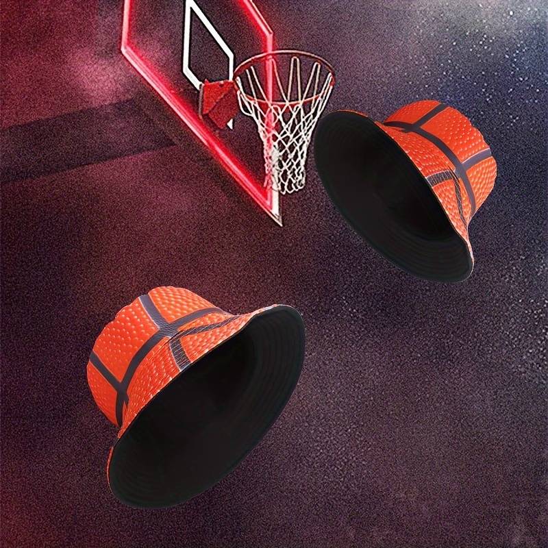 1pc Trendy Basketball-Themed Foldable Bucket Hat Sporty Sun-Protective Stylish for Outdoor Ac
