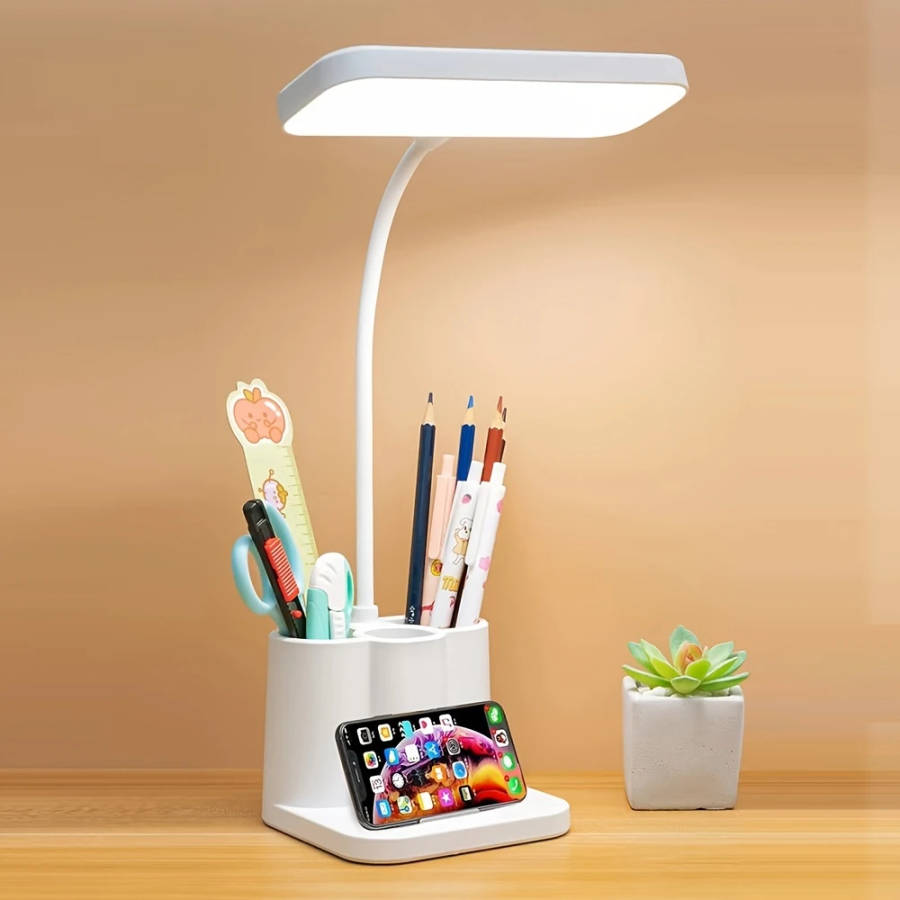 1pc Rechargeable LED Stand Light with Polished Finish Adjustable Lighting Desk Lamp USB Charging 5V
