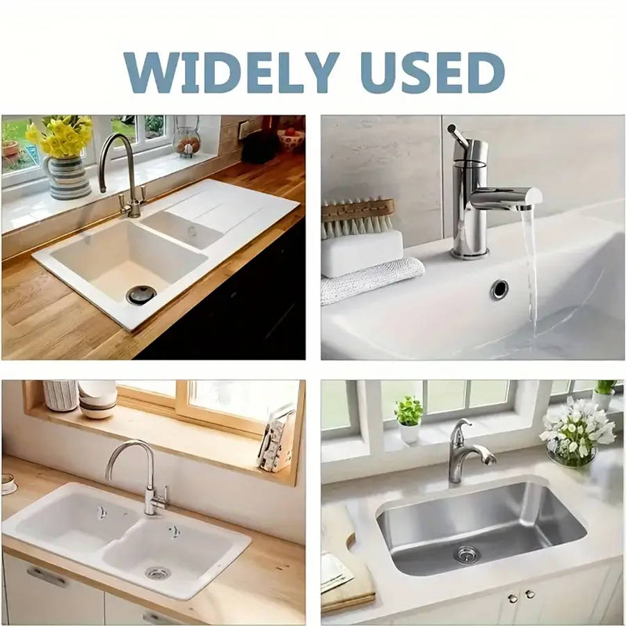 4pcs Sleek Chrome Plastic Overflow Rings for Kitchen Bathroom Sinks Durable Easy Install Replacement