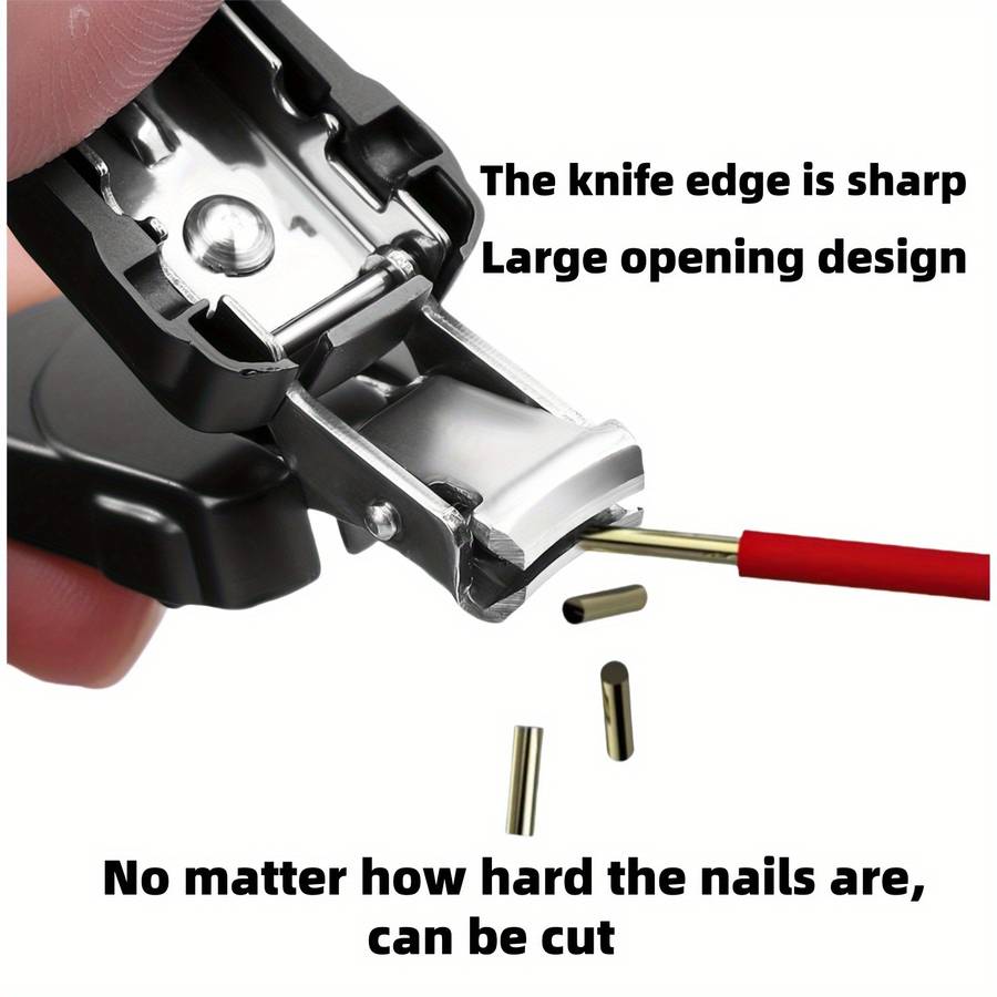 1pc Modern Stainless Steel Nail Clipper with Nail File Straight Blade Portable Clip-On Design