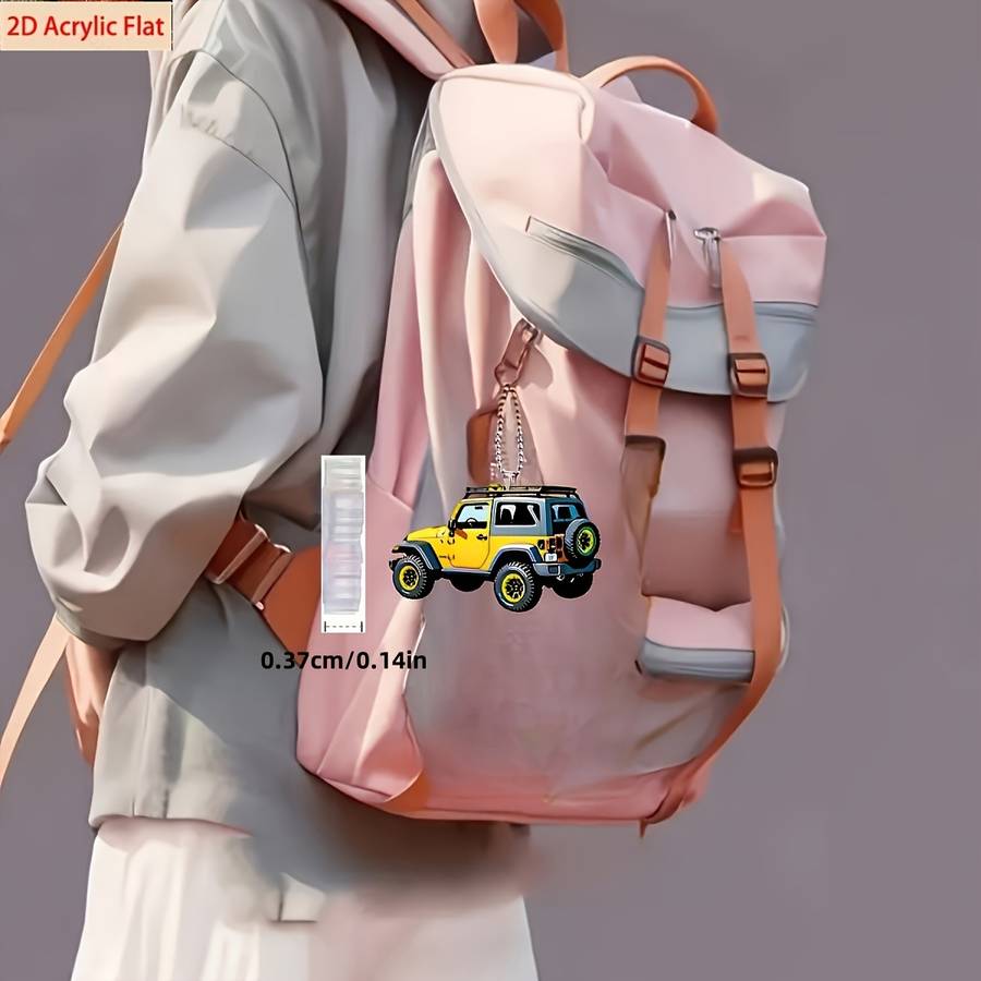1pc 2D Flat s Surface for Jeep Car Shaped Acrylic Pendant  Surface Suitable for Car Re