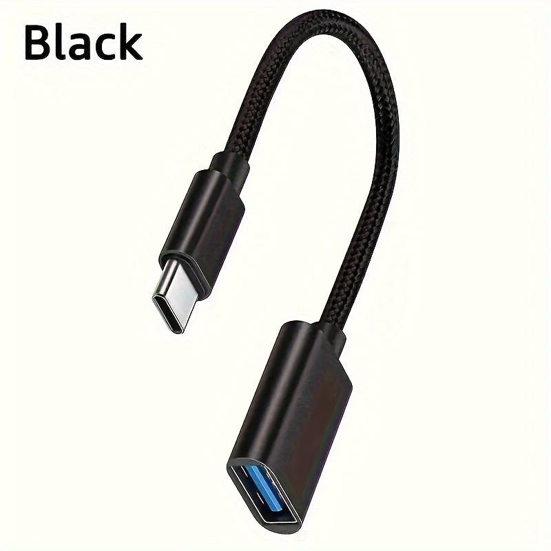 1pc Nylon Braided USB to Type-C Cable OTG Adapter for Data Transfer Power Output Input 0-5W