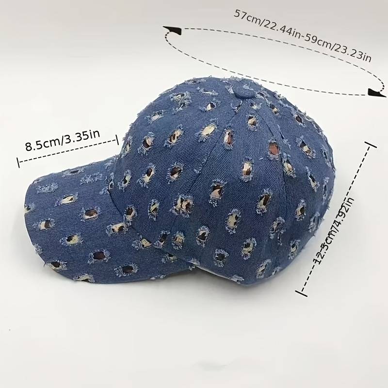 1pc Men'S Women'S Denim Wash Baseball Cap with "BEST" Embroidery Breathable Breathable Lightw