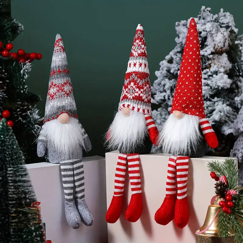 3-Piece Festive Christmas Gnome Dolls