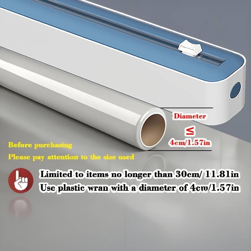 1pc Dual-Action Fresh Wrap Dispenser Cutter Multi-Purpose Kitchen Sealer for Plastic Tin Foil