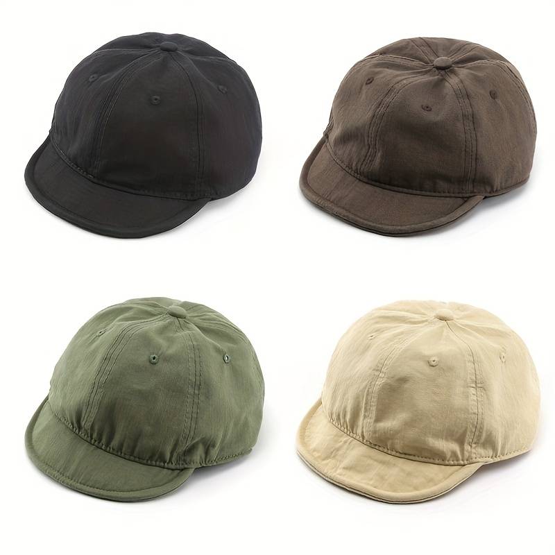 1pc Vintage-Inspired Soft Top Baseball Cap Washed Adjustable Dad Hat with Wide Brim Black Casua