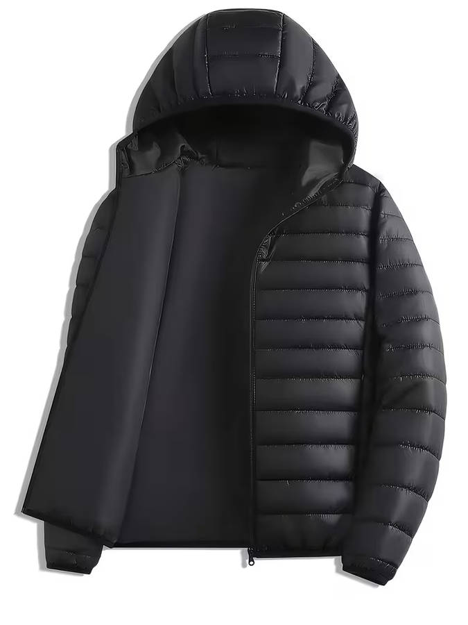 Men's Warm Padded Coat - XL - Black
