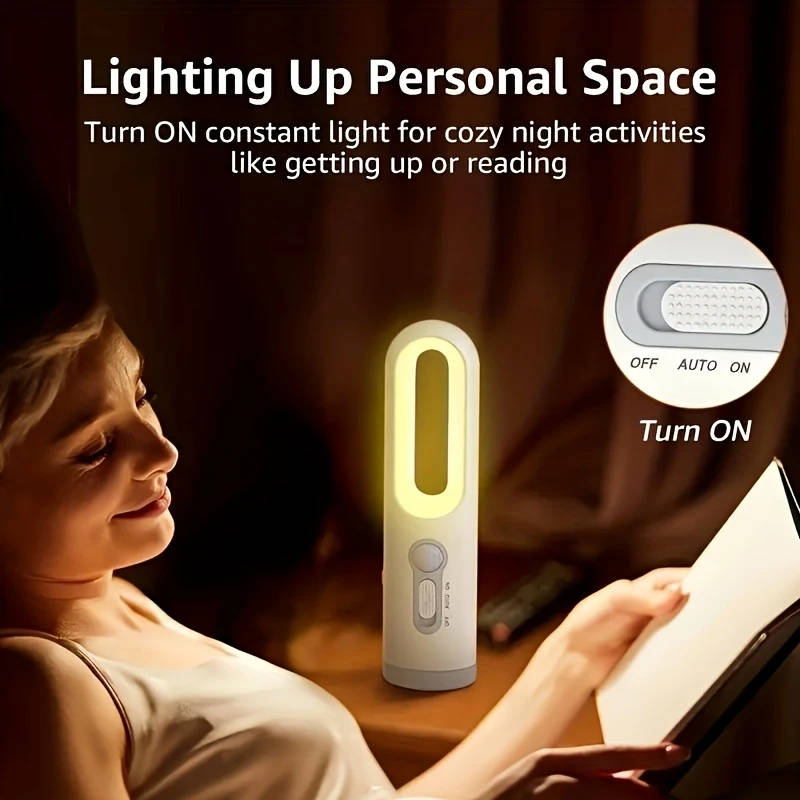 1Pc Modern Led Motion Sensor Night Light With Flashlight Function Portable Usb Rechargeable Adjustab