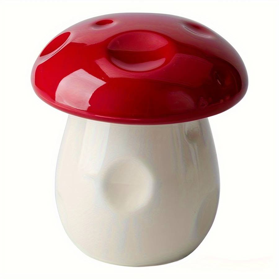 1pc Handmade Ceramic Mushroom Ashtray with Lid C Windproof Design for Indoor Outdoor Use Cut