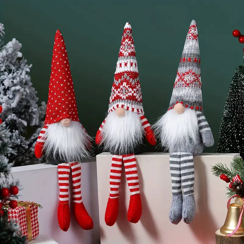 3-Piece Festive Christmas Gnome Dolls