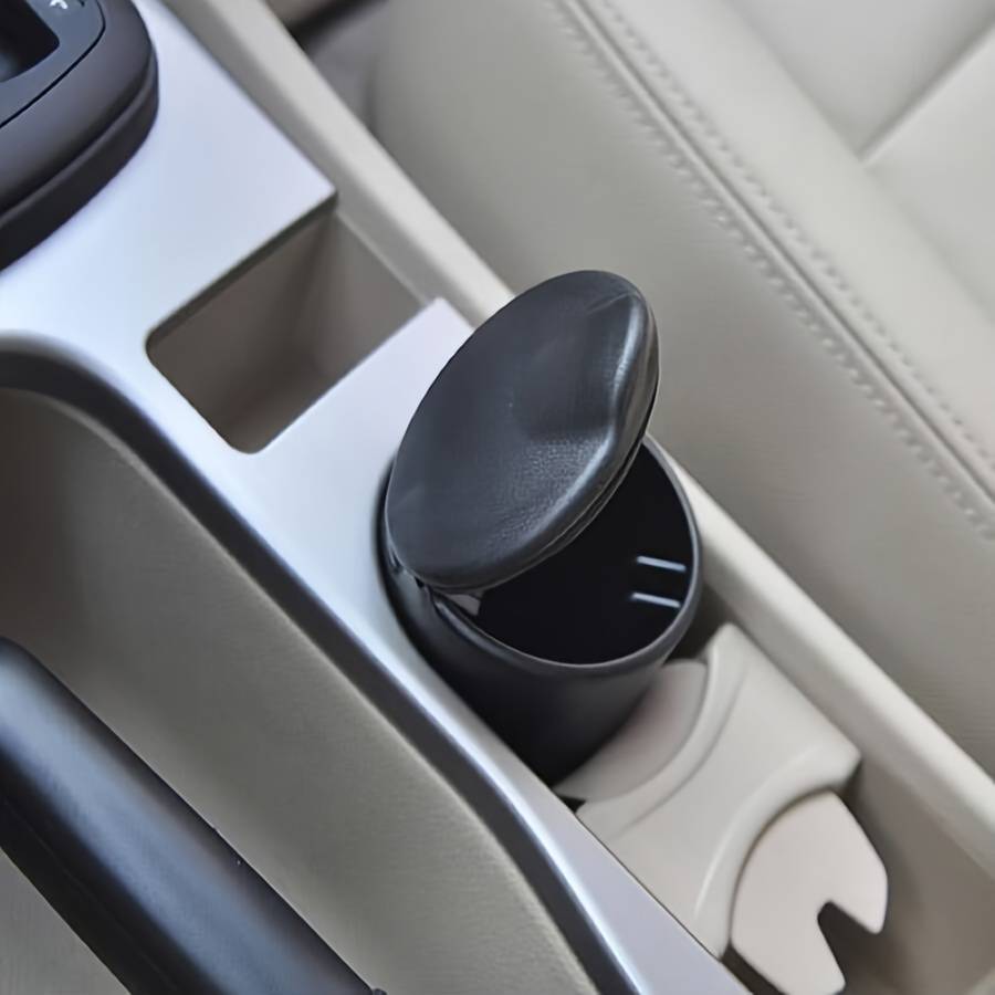 1pc Fit Black Car Ashtray for Cup Holder Compact Easy-Clean PBT Plastic Perfect for Cars Truc