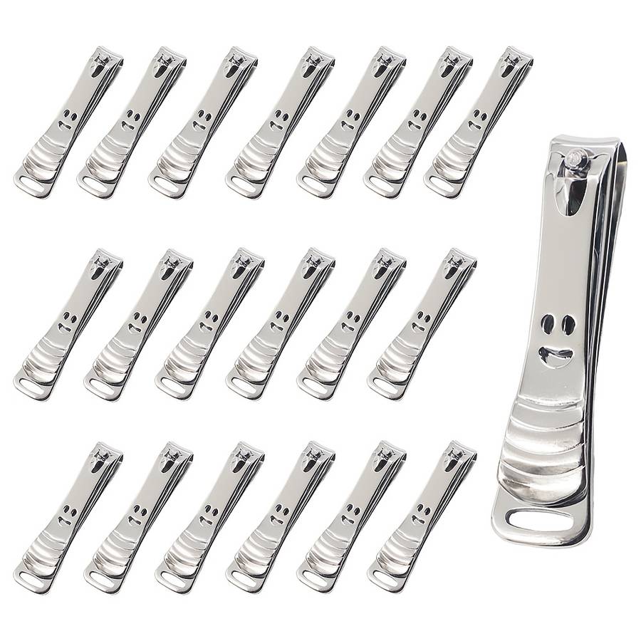 20pcs Classic Style Nail Clippers Set High Carbon Steel Concave Blade Edge Unscented Sharp