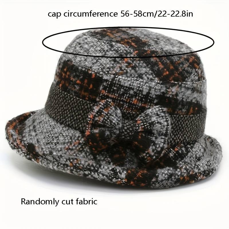 1pc Set Women'S Hat Stylish Vintage Style Autumn And Winter Fisherman'S Hat with Bow Design