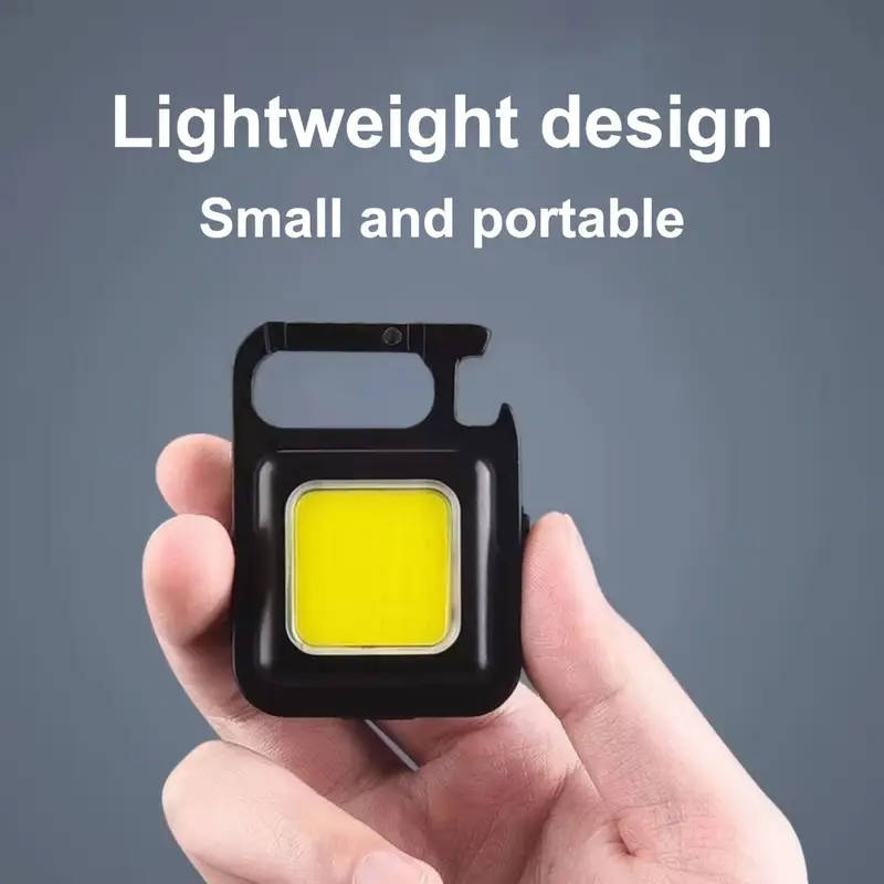 Multifunctional USB Charging Mini Keychain Light,4 Modes Portable LED Work Flashlight with hook&magn